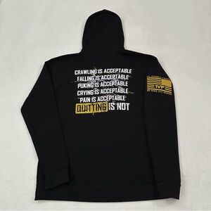 Til Valhalla Project No Hero Left Behind Black Full Zip Hoodie Sweatshirt Mens L